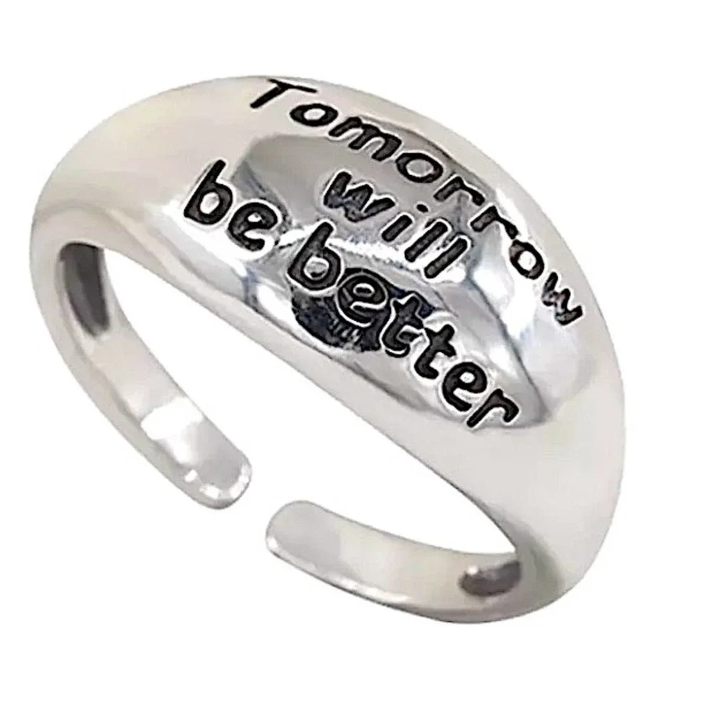 Inspirational Inscription Tomorrow Will Be Better Sterling Silver Ring